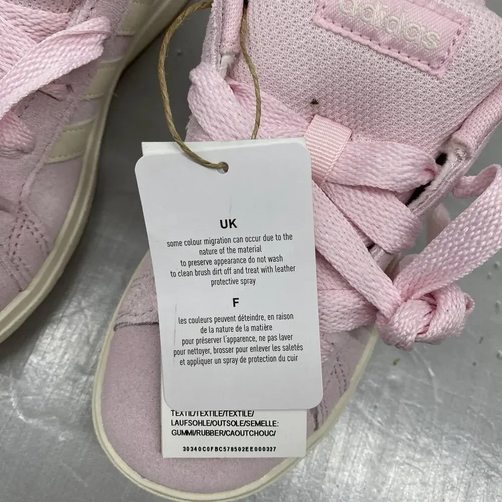 Adidas Grand Court 00s K Kids Sneakers 12K Clear Pink Suede Gum JP5895 NWT